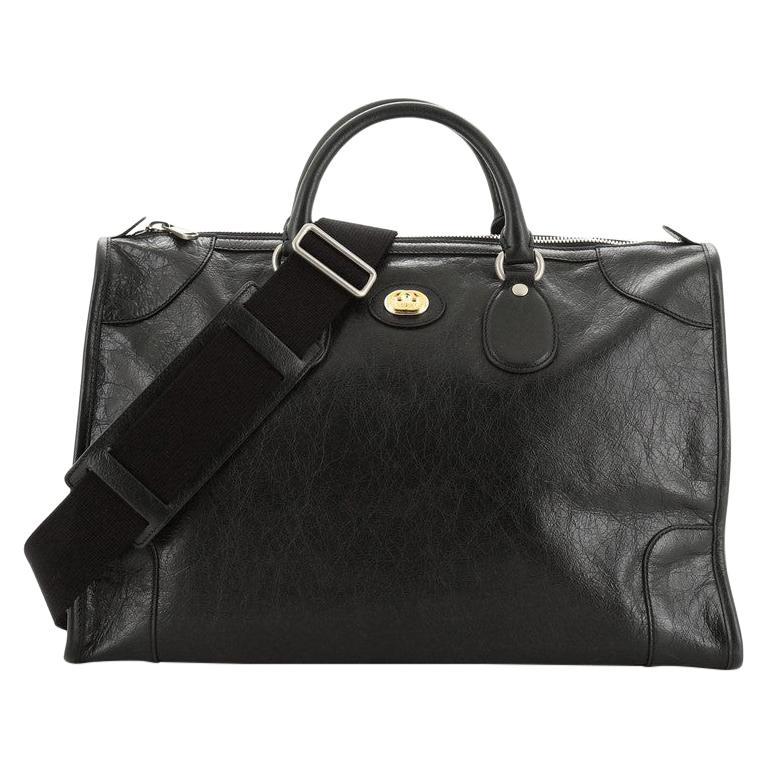 Gucci Zip Convertible Duffle Bag Leather Medium For Sale at 1stdibs