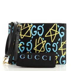 Gucci Zip Messenger Bag GucciGhost Leather Large