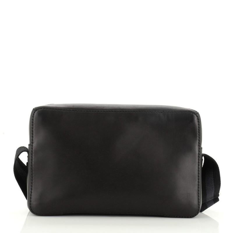 Black Gucci Zip Messenger Bag Leather Medium