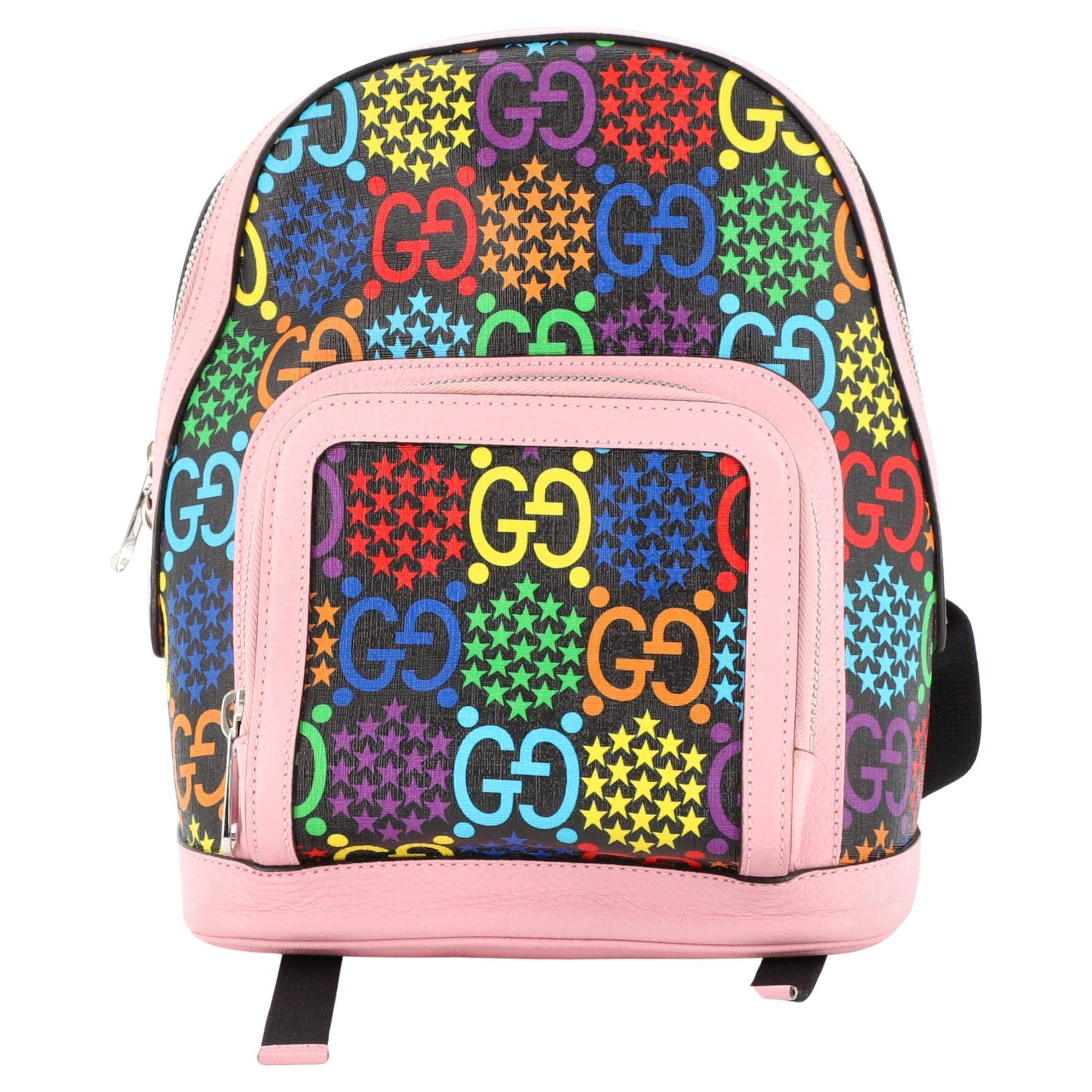 Gucci Zip Pocket Backpack Psychedelic Print GG Coated Canvas Small