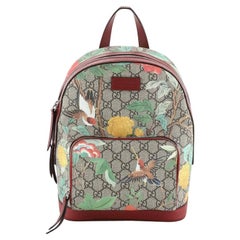 Gucci Zip Pocket Backpack Tian Print GG Coated Canvas Small