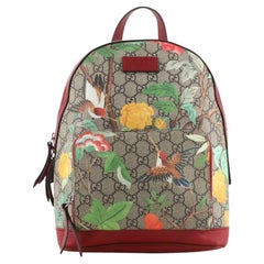 Gucci Zip Pocket Backpack Tian Print GG Coated Canvas Small