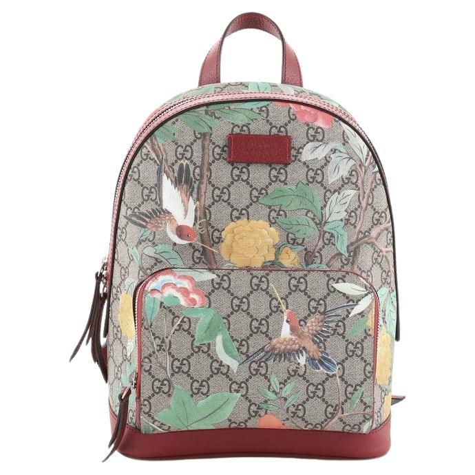 Gucci Beige/Blue GG Supreme Canvas Trolley Backpack Bag For Sale at 1stDibs