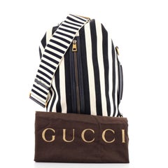 Gucci Zip Sling Bag Striped Canvas Large