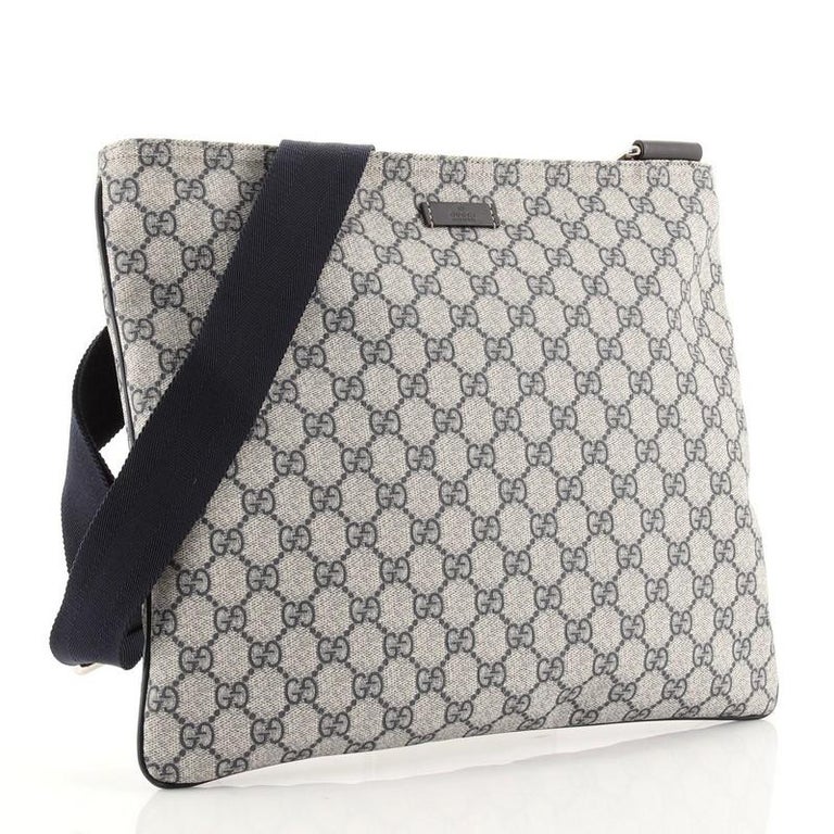 Gucci Zip Top Messenger Bag Gg Coated Canvas Large At 1stdibs