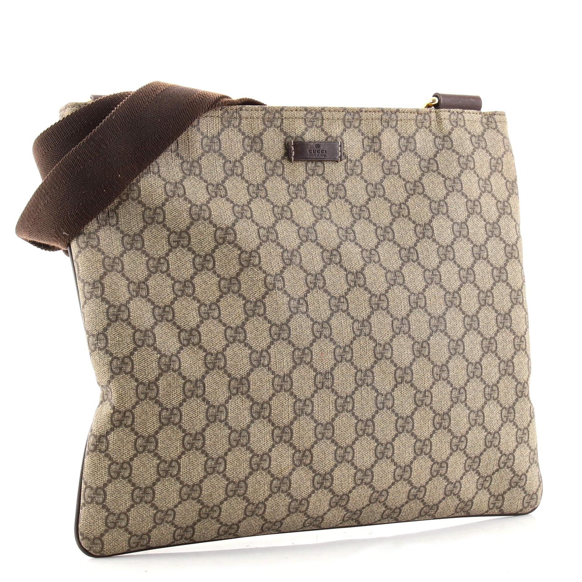 Gucci Zip Top Messenger Bag GG Coated Canvas Large at 1stDibs