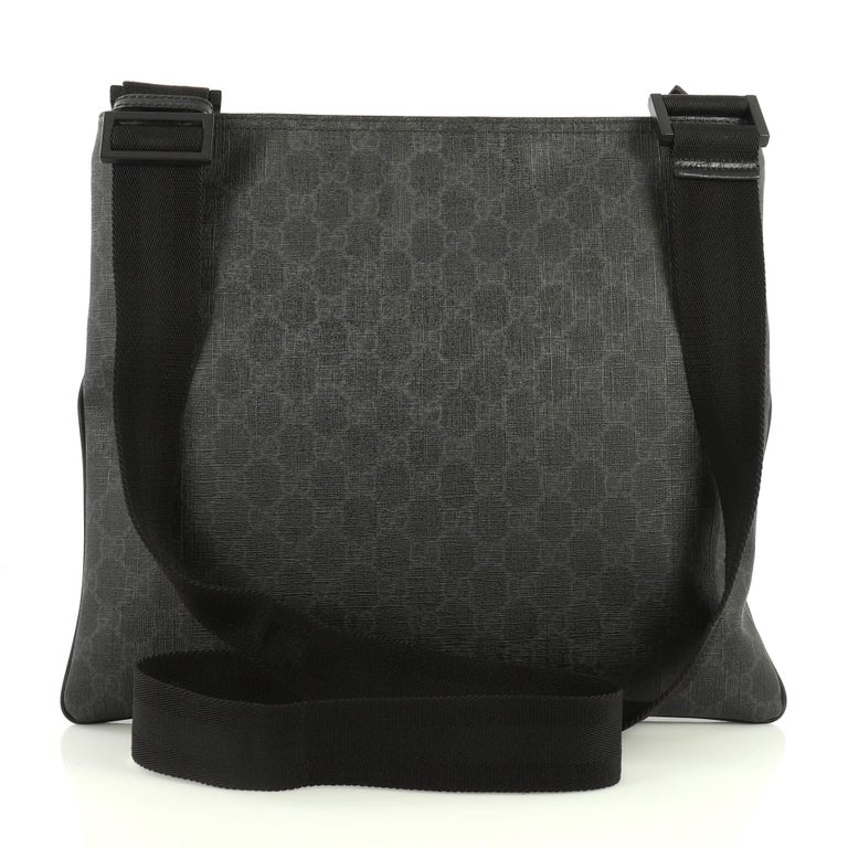 Gucci Zip Top Messenger Bag GG Coated Canvas Large For Sale at 1stdibs