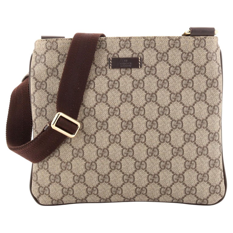 Gucci Zip Top Messenger Bag GG Coated Canvas Small For Sale at 1stDibs