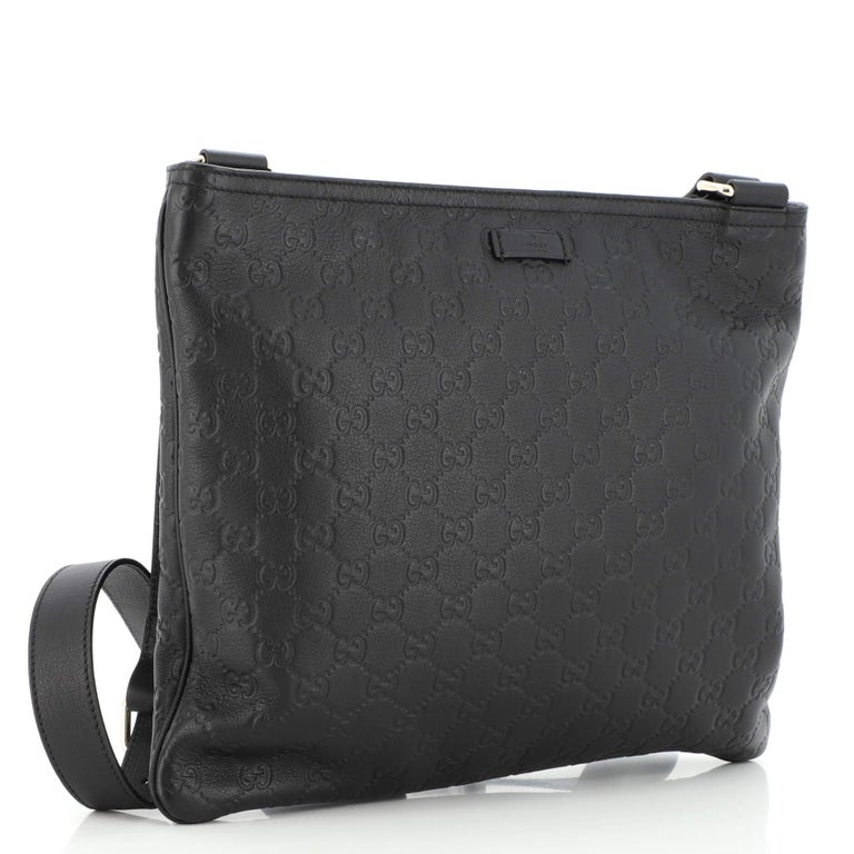 Gucci Zip Top Messenger Bag Guccissima Leather Large at 1stDibs