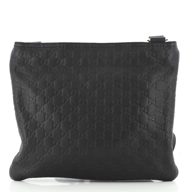 Gucci Zip Top Messenger Bag Guccissima Leather Large at 1stDibs
