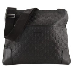 Gucci Zip Top Messenger Bag Guccissima Leather Large