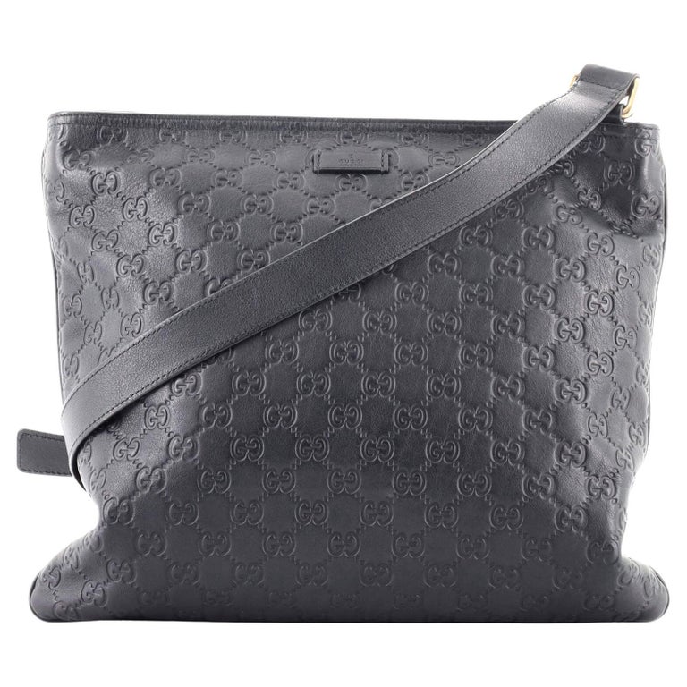 Gucci Zip Top Messenger Bag Guccissima Leather Large For Sale at 1stDibs