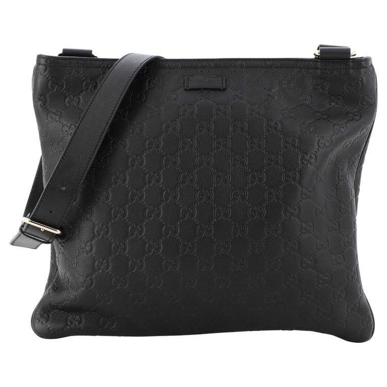 Gucci Zip Top Messenger Bag Guccissima Leather Large at 1stDibs