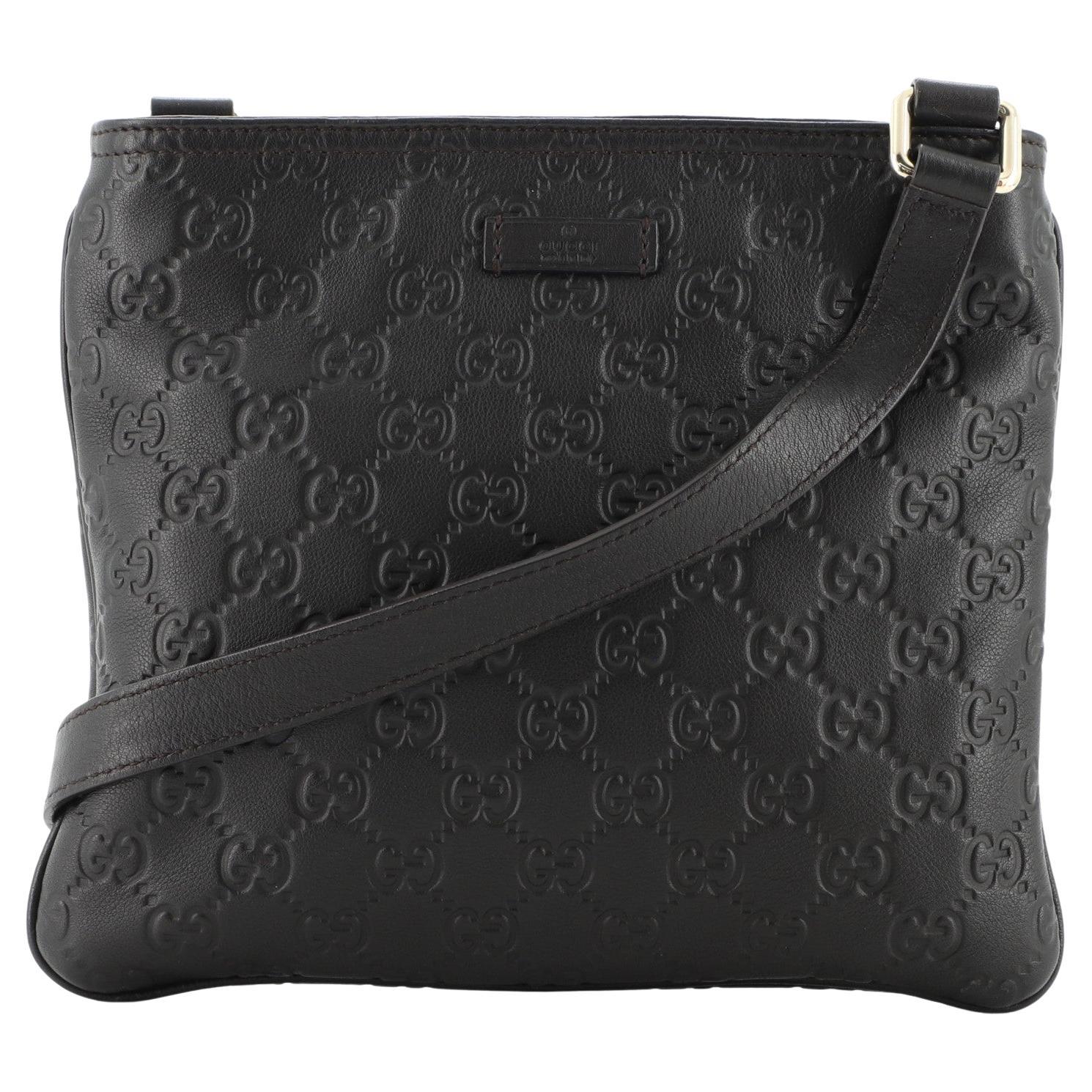 Gucci Zip Top Messenger Bag Guccissima Leather Small at 1stDibs