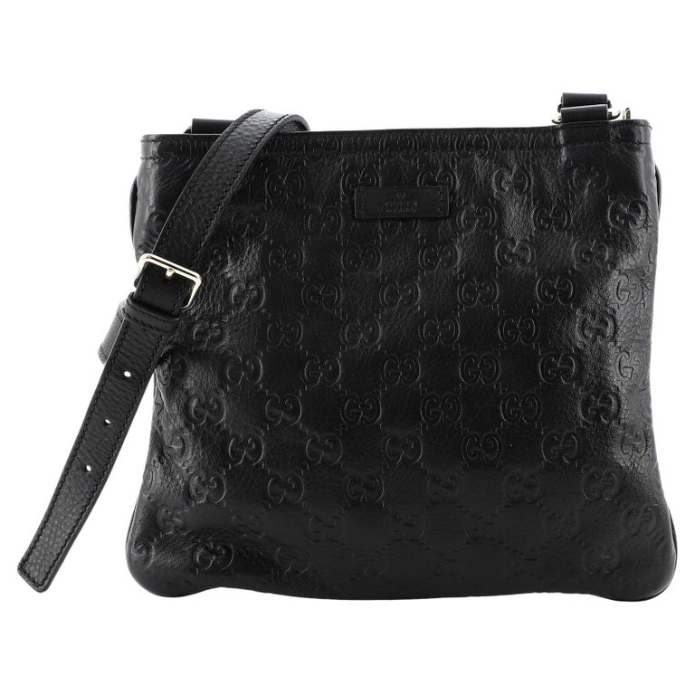 Gucci Zip Top Messenger Bag Guccissima Leather Small For Sale at 1stDibs