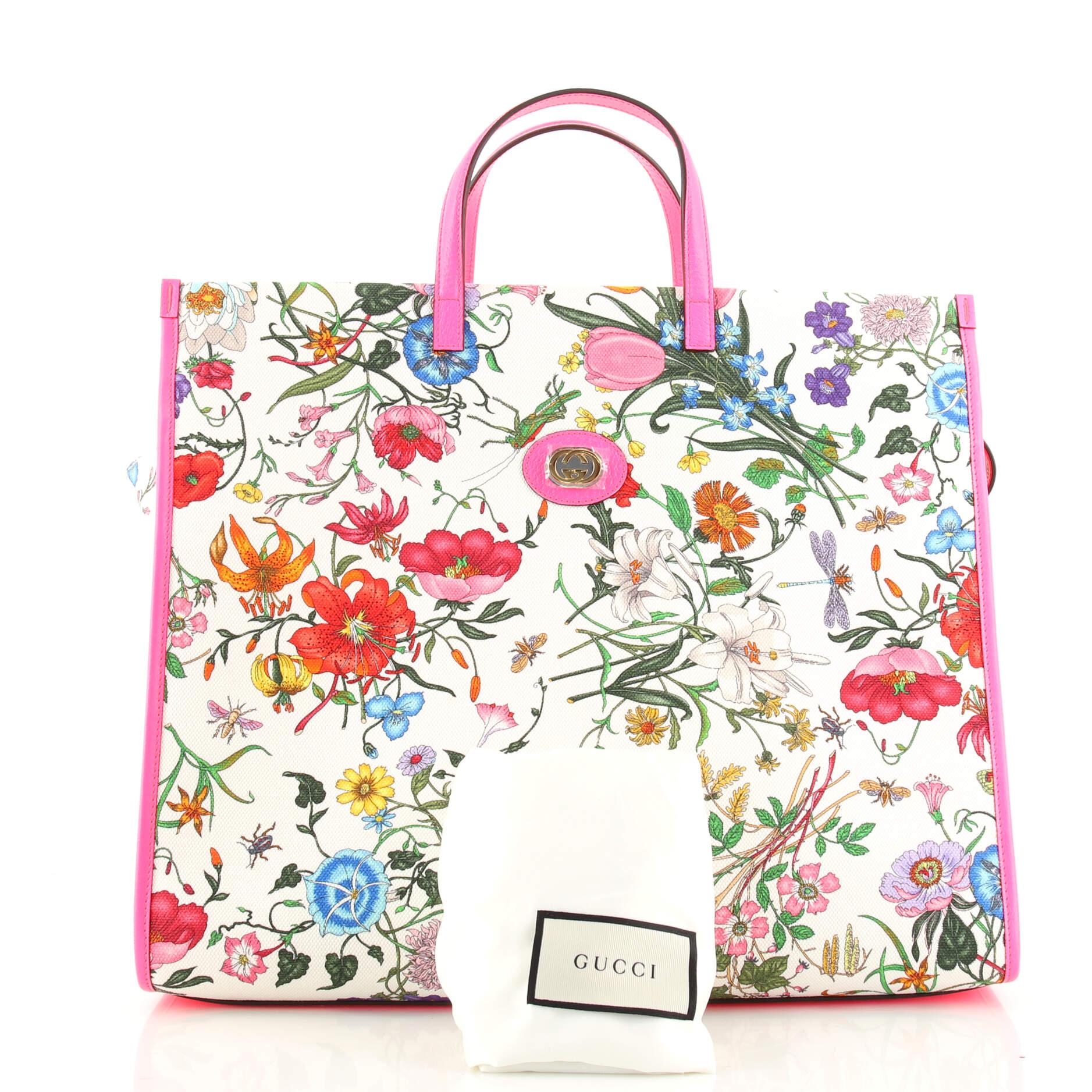 Gucci Zip Tote Flora Canvas Large at 1stDibs