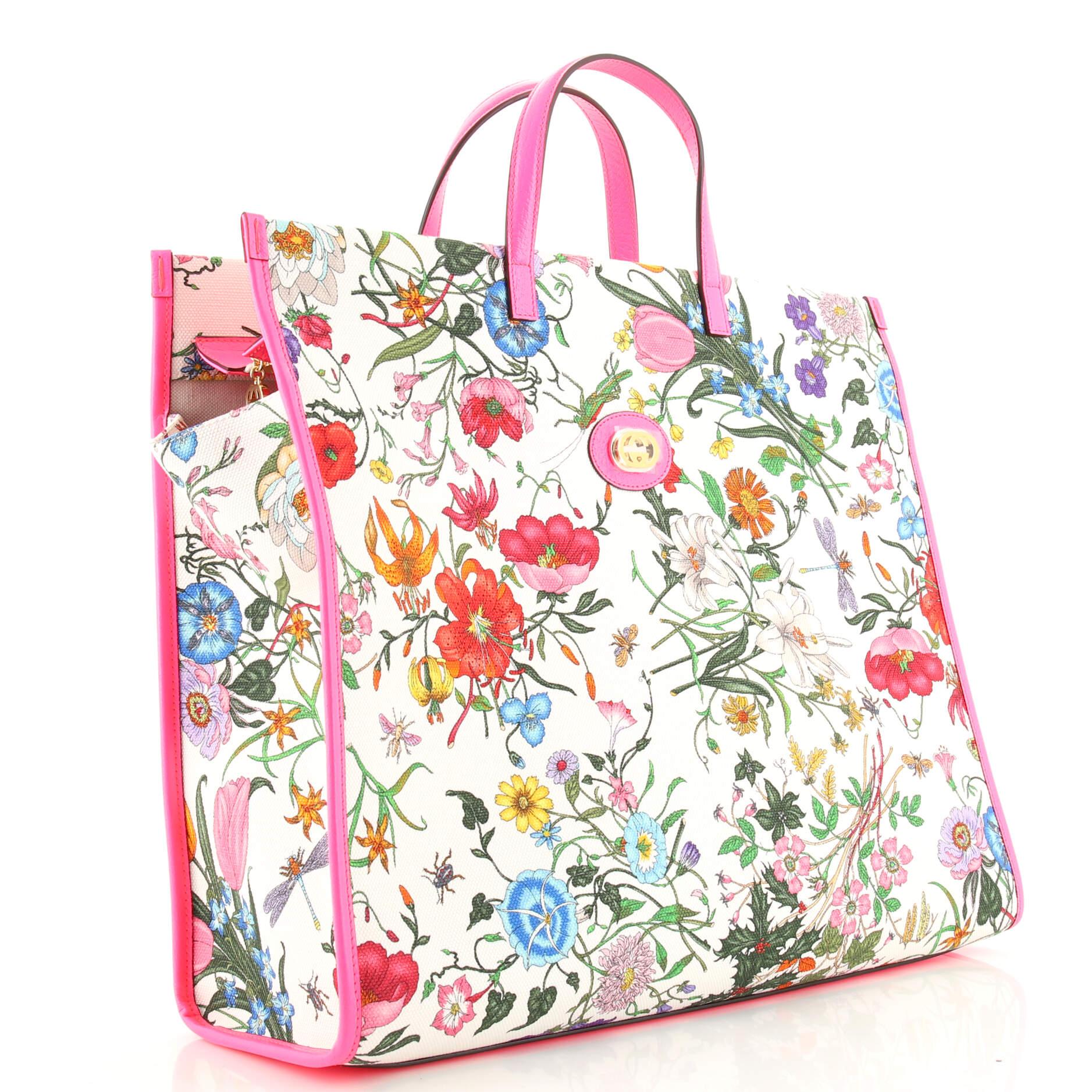 Gucci Zip Tote Flora Canvas Large at 1stDibs