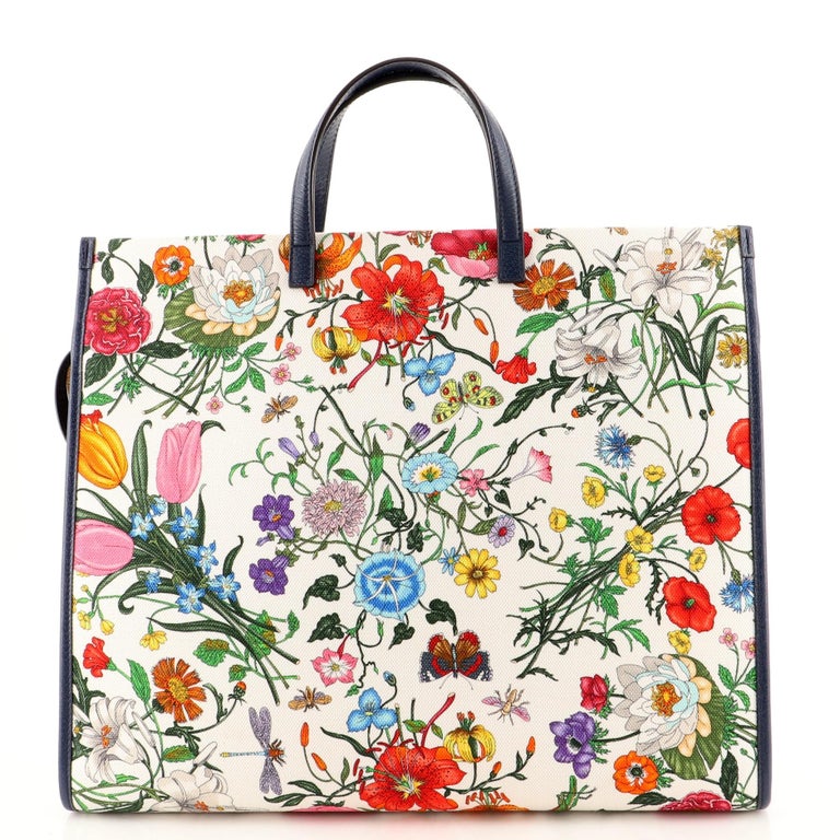 Gucci Zip Tote Flora Canvas Large at 1stDibs