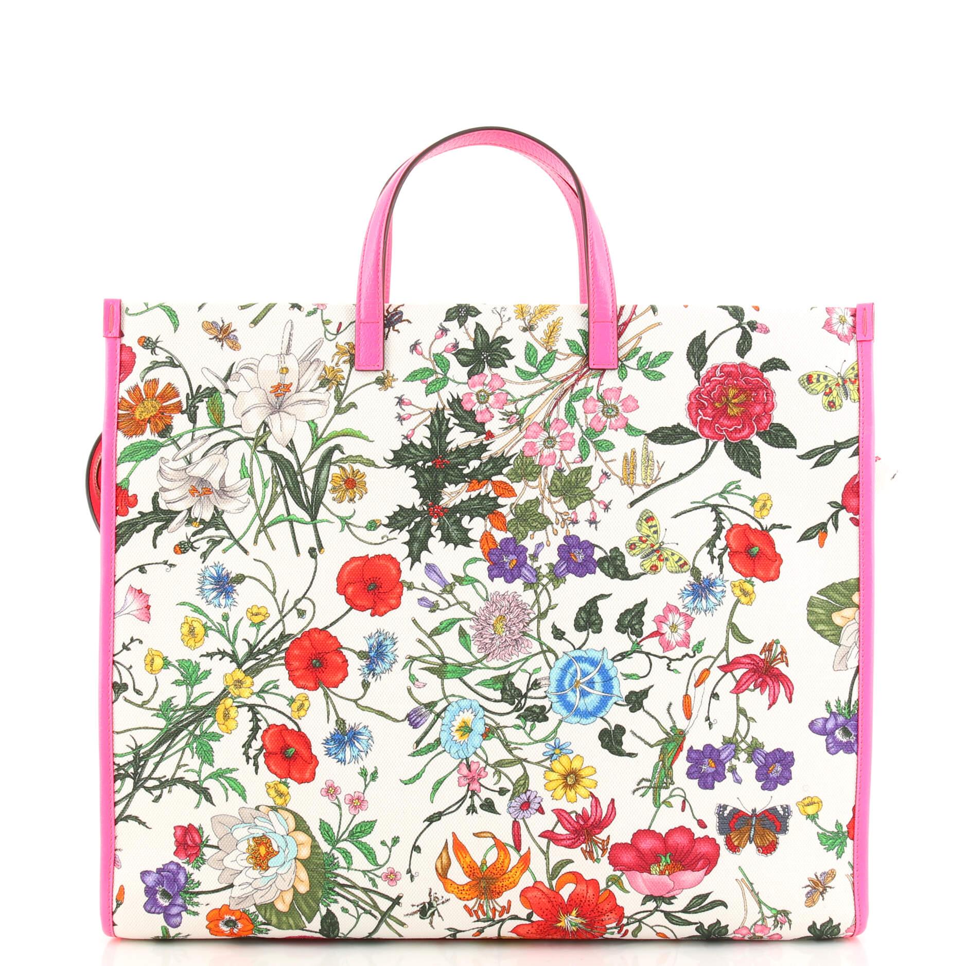 Gucci Zip Tote Flora Canvas Large at 1stDibs