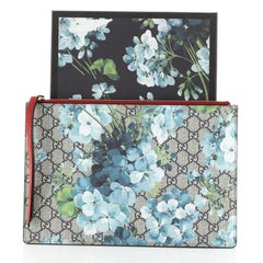 Gucci Zipped Pouch Blooms Print GG Coated Canvas Large