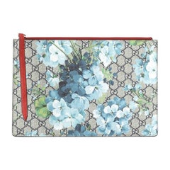 Gucci Zipped Pouch Blooms Print GG Coated Canvas Large 
