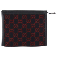 Gucci Zipped Pouch GG Wool Large