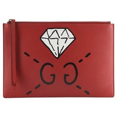 Gucci Zipped Pouch GucciGhost Leather Medium