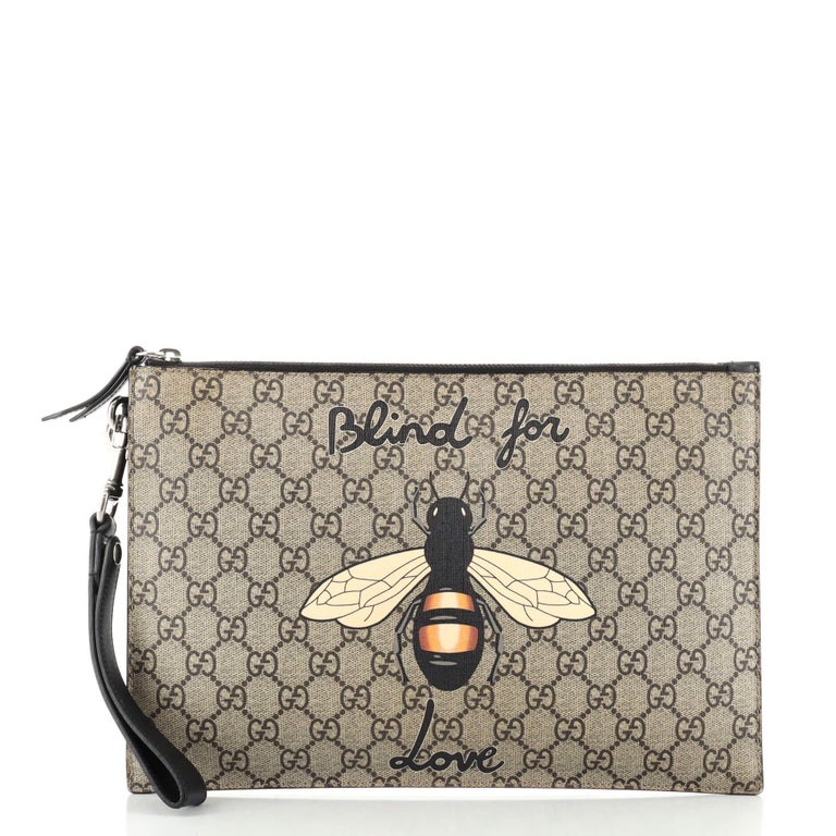 Gucci Zipped Pouch Printed GG Coated Canvas Medium at 1stDibs | gucci blind  for love bag bee