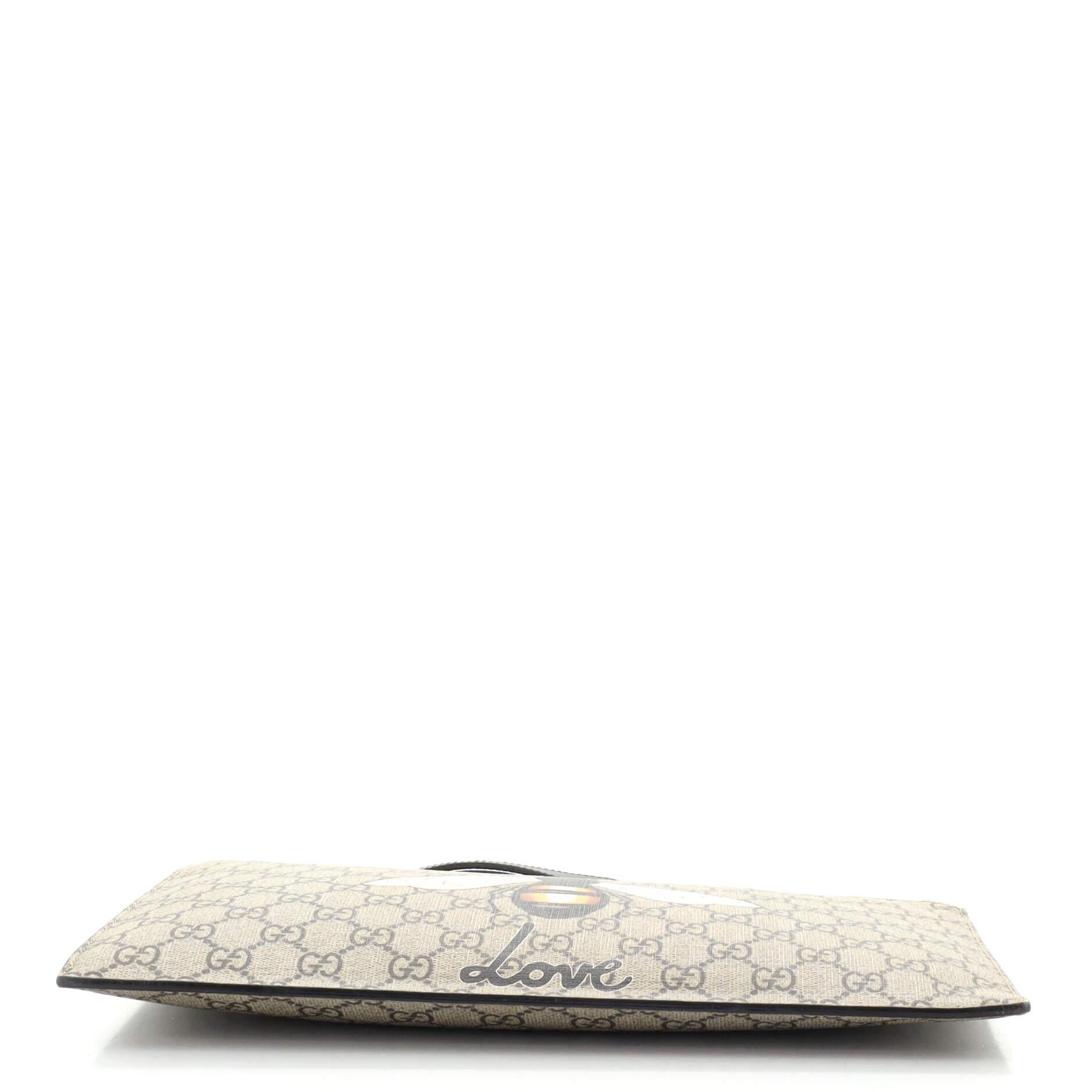 Women's or Men's Gucci Zipped Pouch Printed GG Coated Canvas Medium