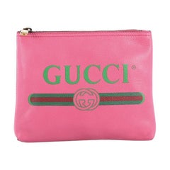 Gucci Zipped Pouch Printed Leather Small