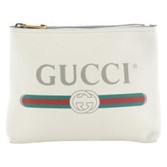 Gucci Zipped Pouch Printed Leather Small