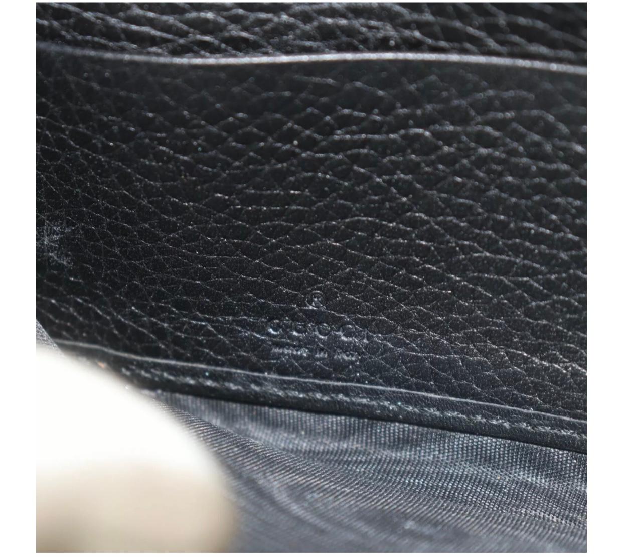GUCCI  Zippy Wallet Black Leather GG Logo  3