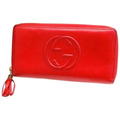 Gucci Zippy Wallet Soho 233780 Red Leather Clutch