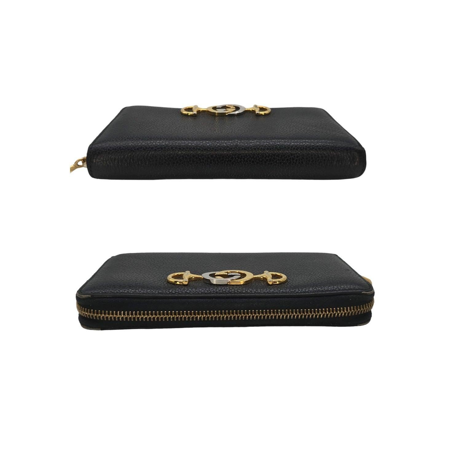 Gucci Zumi Black Zip Around Wallet For Sale 1