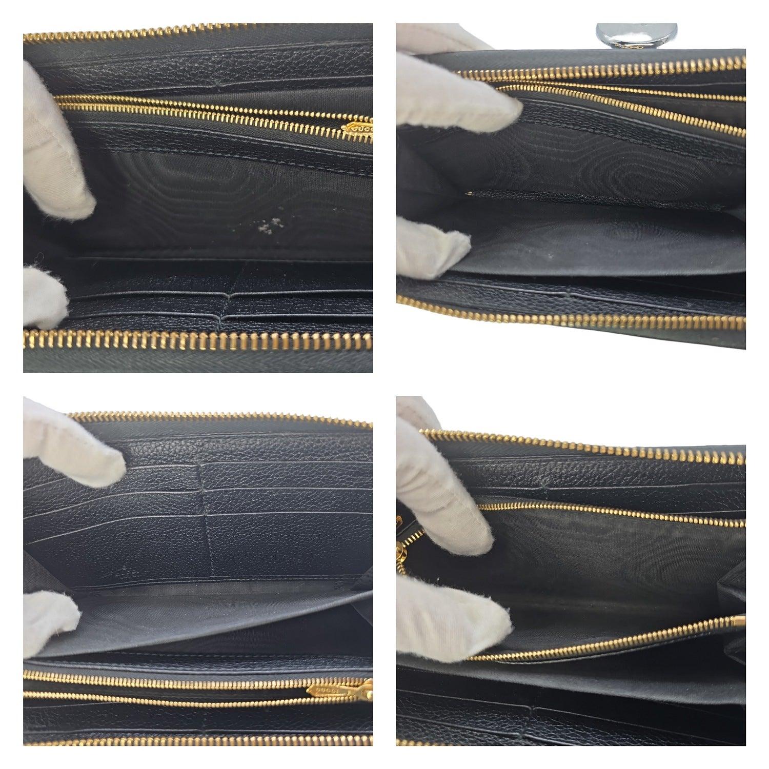 Gucci Zumi Black Zip Around Wallet For Sale 3