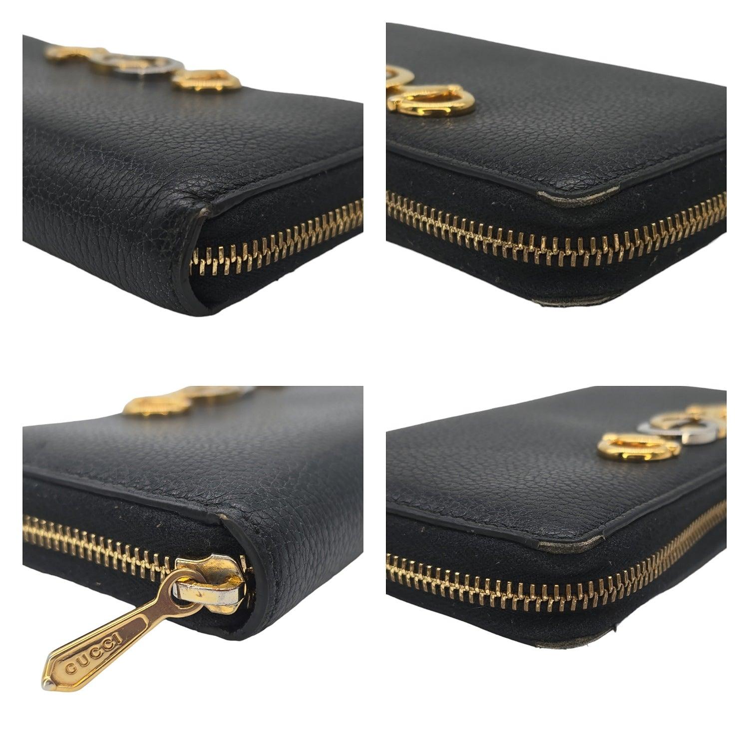 Gucci Zumi Black Zip Around Wallet For Sale 4