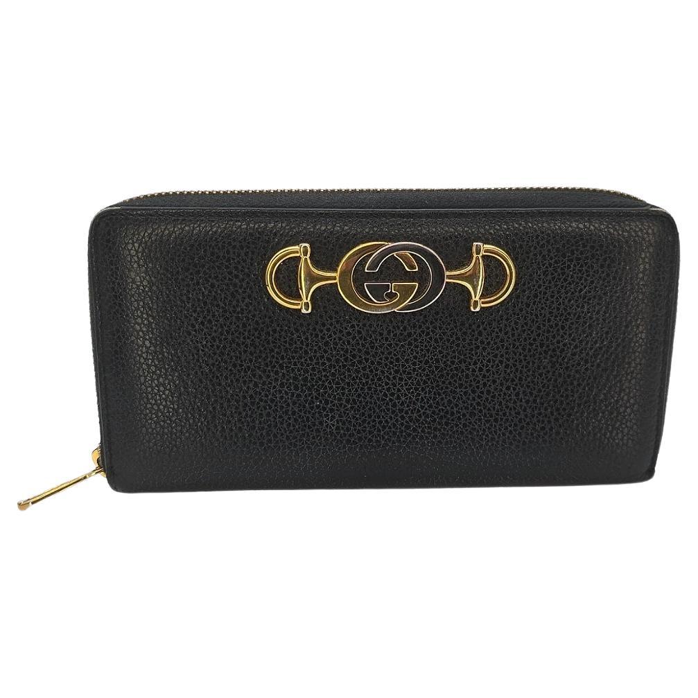 Gucci Zumi Black Zip Around Wallet For Sale