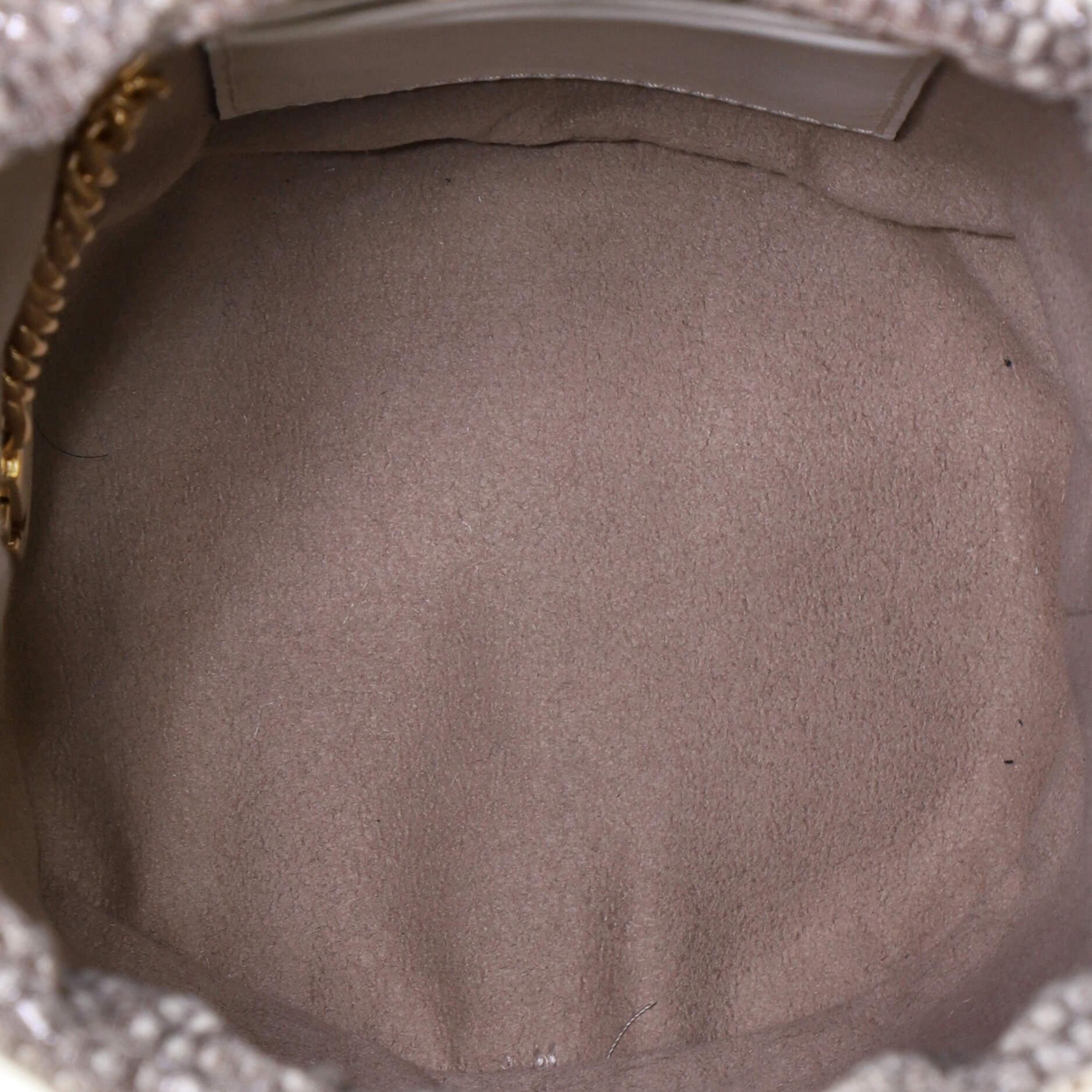 Beige Gucci Zumi Bucket Bag Snakeskin Effect Leather Mini