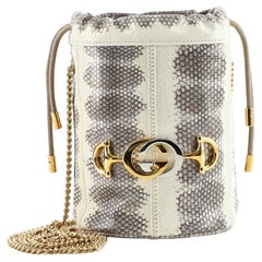 Gucci Zumi Bucket Bag Snakeskin Effect Leather Mini
