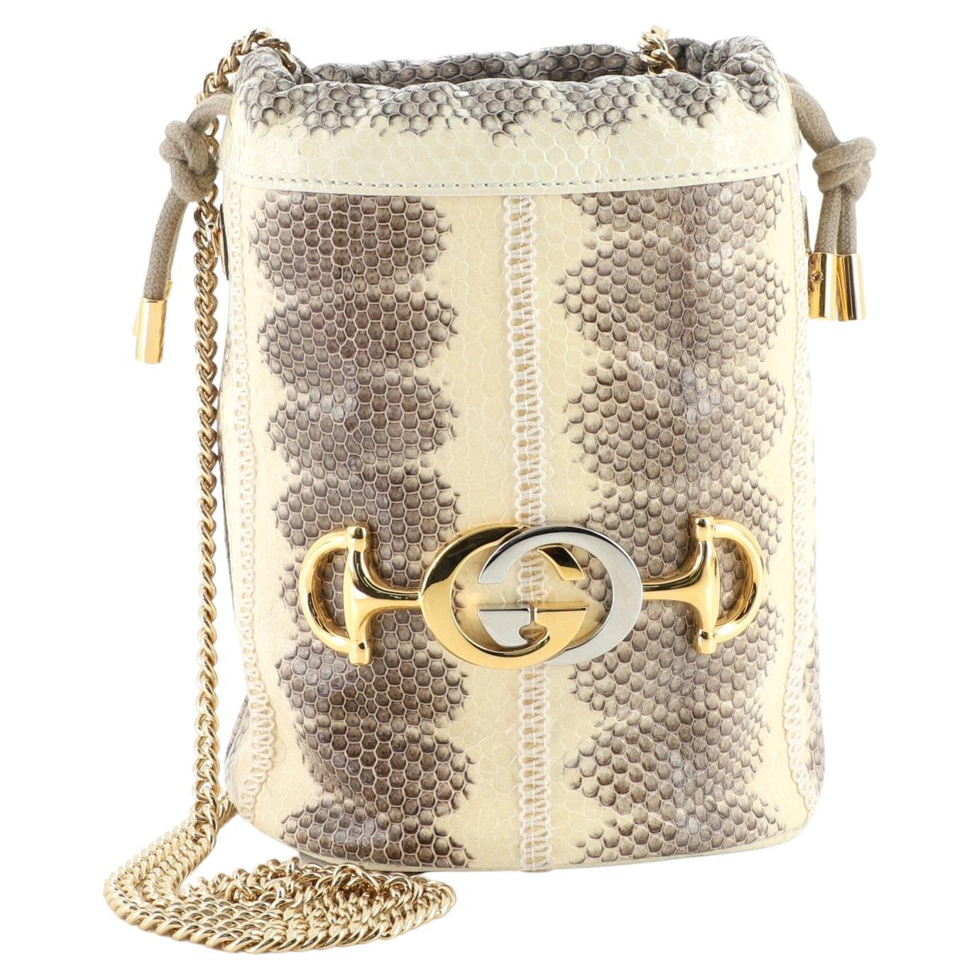 Gucci Zumi Bucket Bag Snakeskin Mini