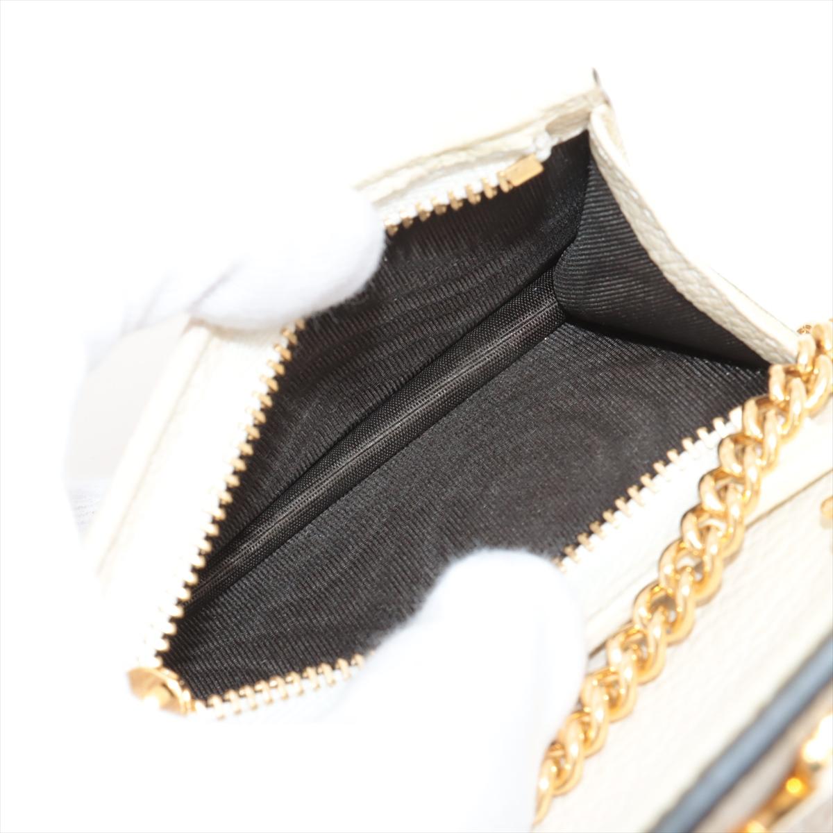 Gucci Zumi Leather Chain Wallet Ivory For Sale 1
