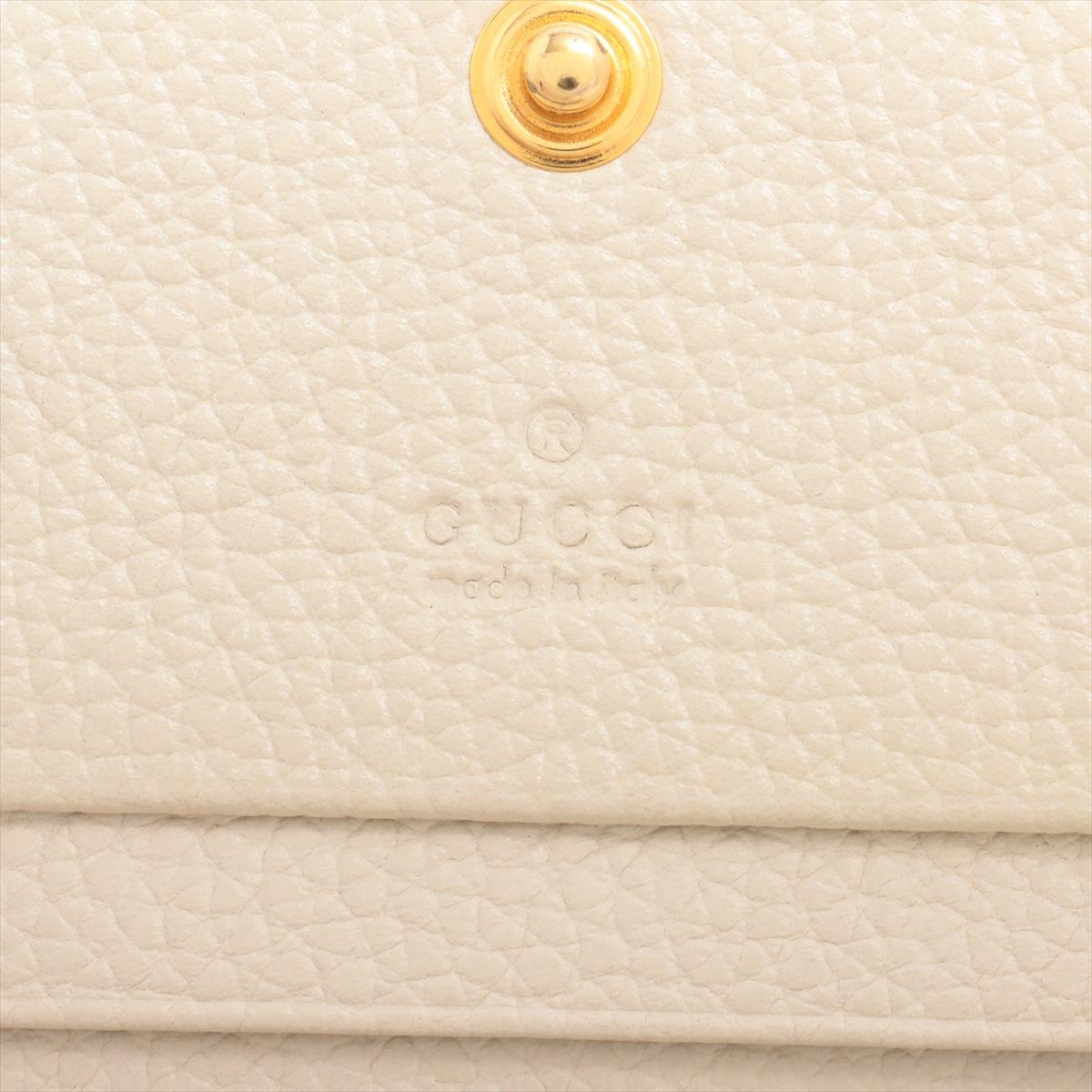 Gucci Zumi Leather Chain Wallet Ivory For Sale 2