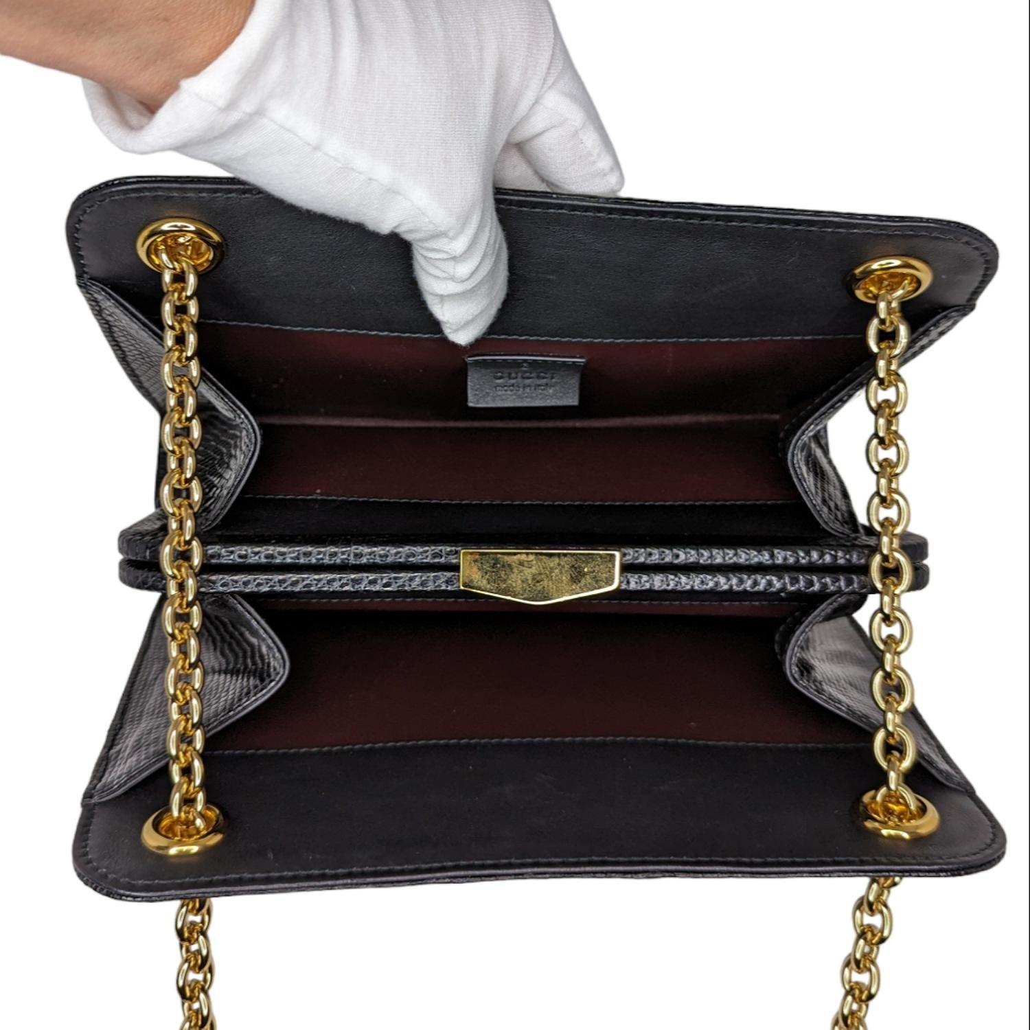 Gucci Zumi Lizard Frame Shoulder Bag 1