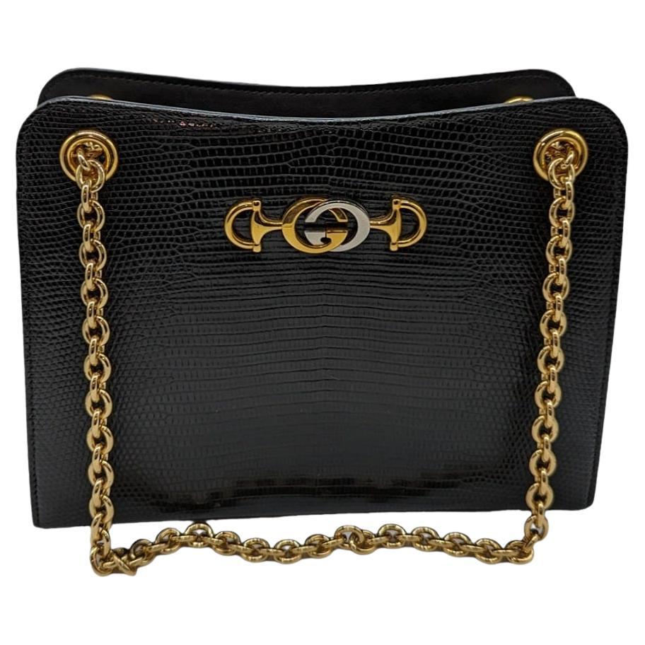 Gucci Zumi Lizard Frame Shoulder Bag