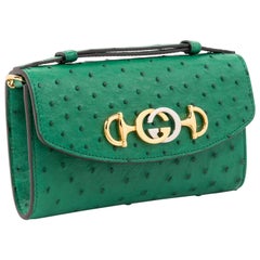 Gucci Zumi Ostrich Crossbody Clutch Bag