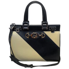Gucci Zumi Shibuya noir et brun clair - Sac à main moyen à poignée sur le dessus