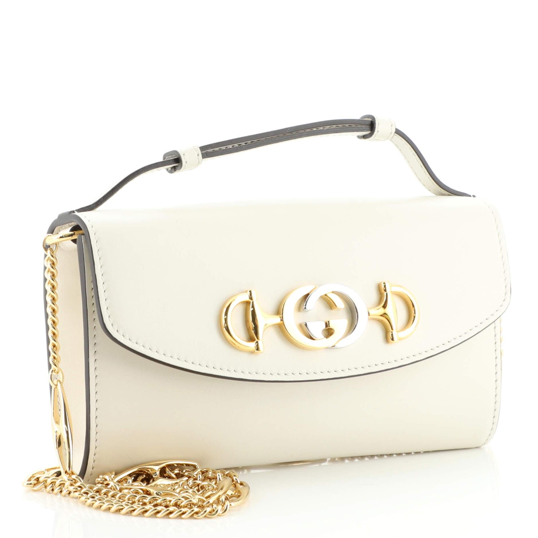 Beige Gucci Zumi Shoulder Bag Leather Mini