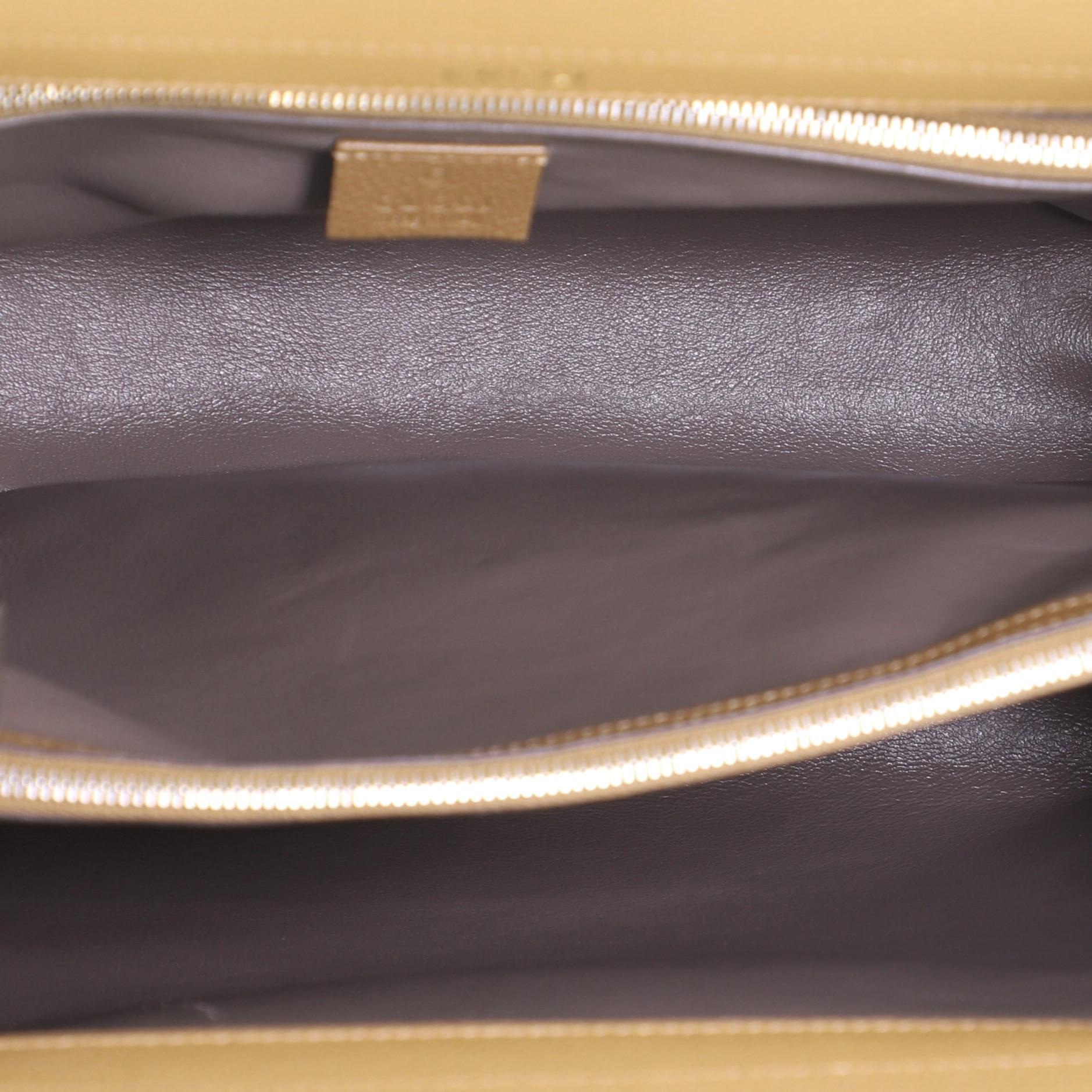 Brown Gucci Zumi Top Handle Bag Leather Medium