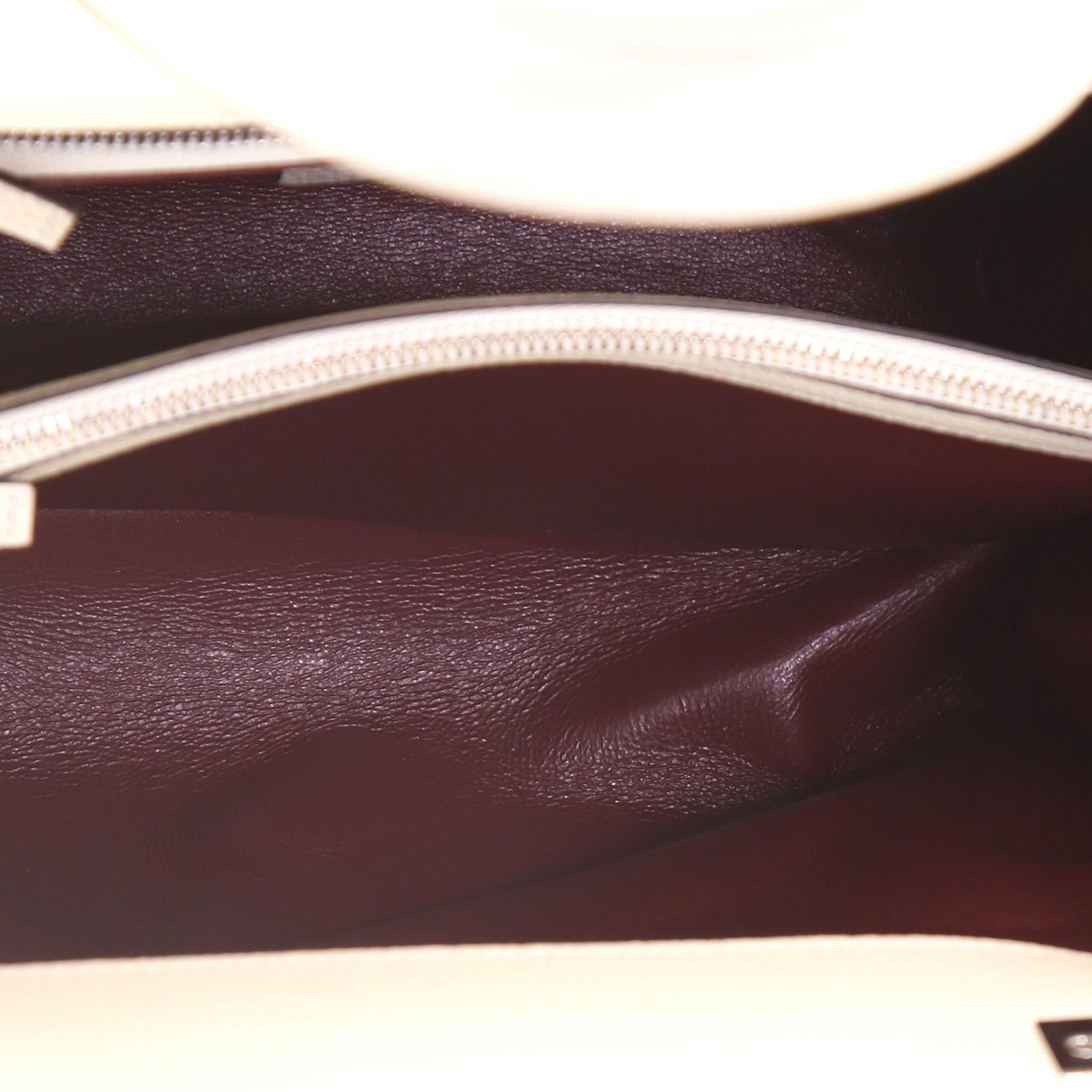 White Gucci Zumi Top Handle Bag Leather Small