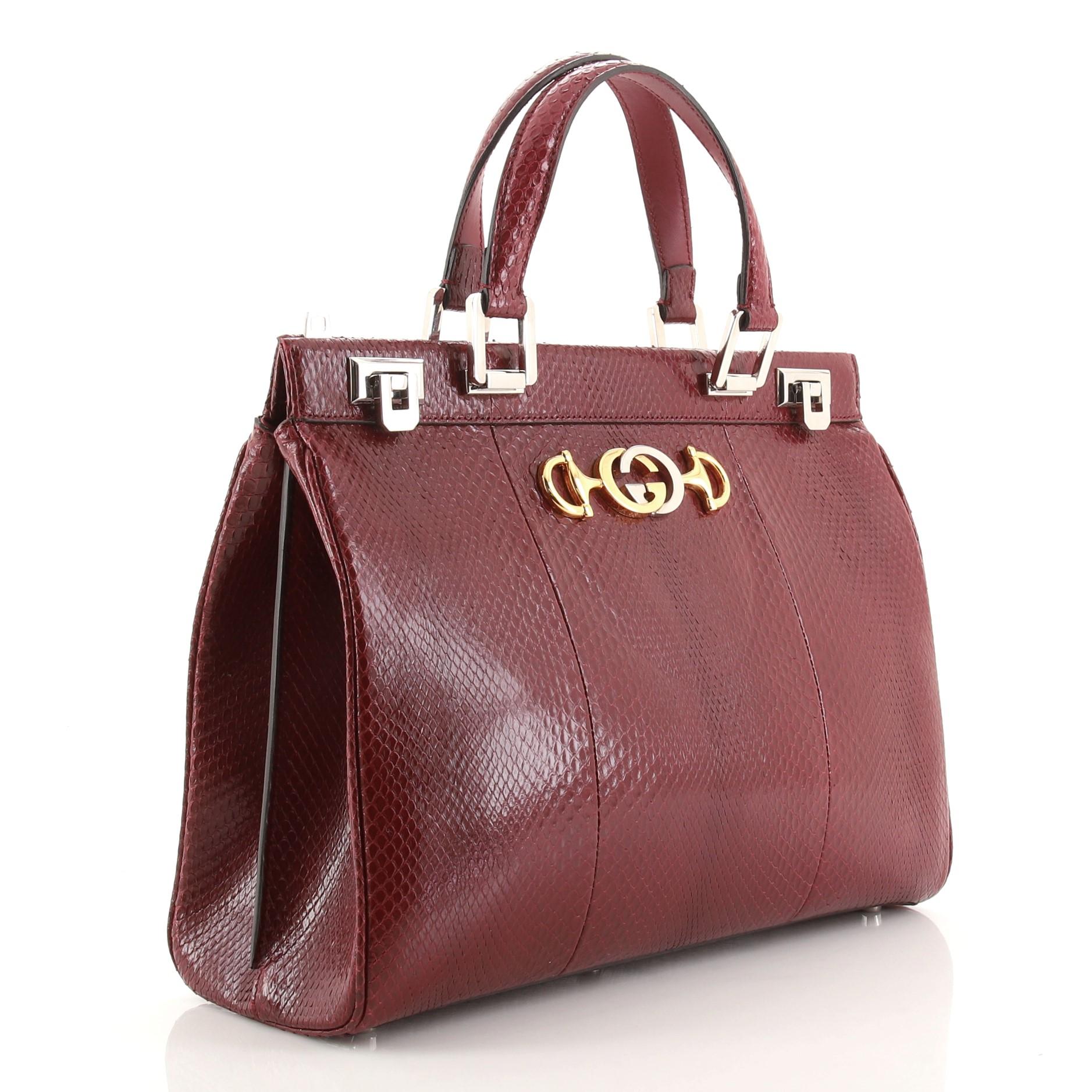 Gucci Zumi Top Handle Tasche Python Medium (Braun)